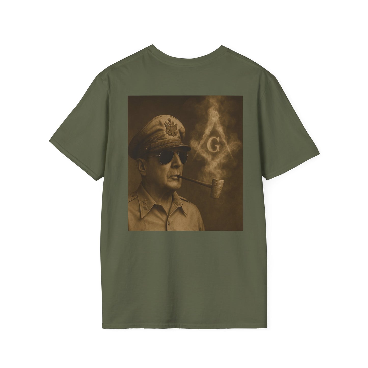 Vintage Masonic MacArthur Unisex Softstyle T-Shirt, Freemason Apparel, Masonic Lodge Tee, Square and Compass Shirt, Masonic Clothing,