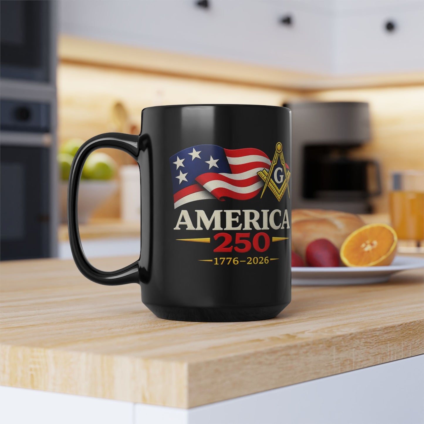 America 250 – Masonic Heritage Coffee Mug (1776–2026)