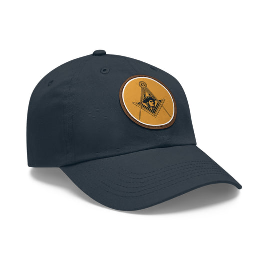 Dad Hat - Fredericksburg Masonic Logo, Leather Patch, Adjustable Cap