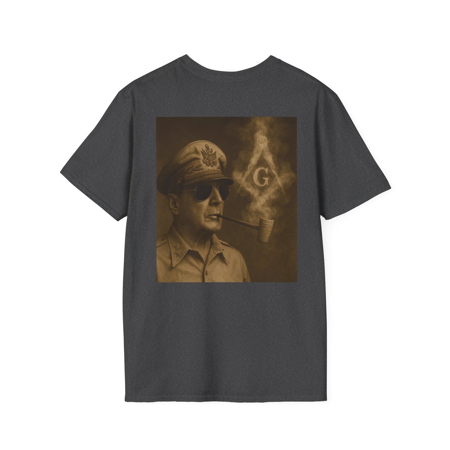 Vintage Masonic MacArthur Unisex Softstyle T-Shirt, Freemason Apparel, Masonic Lodge Tee, Square and Compass Shirt, Masonic Clothing,
