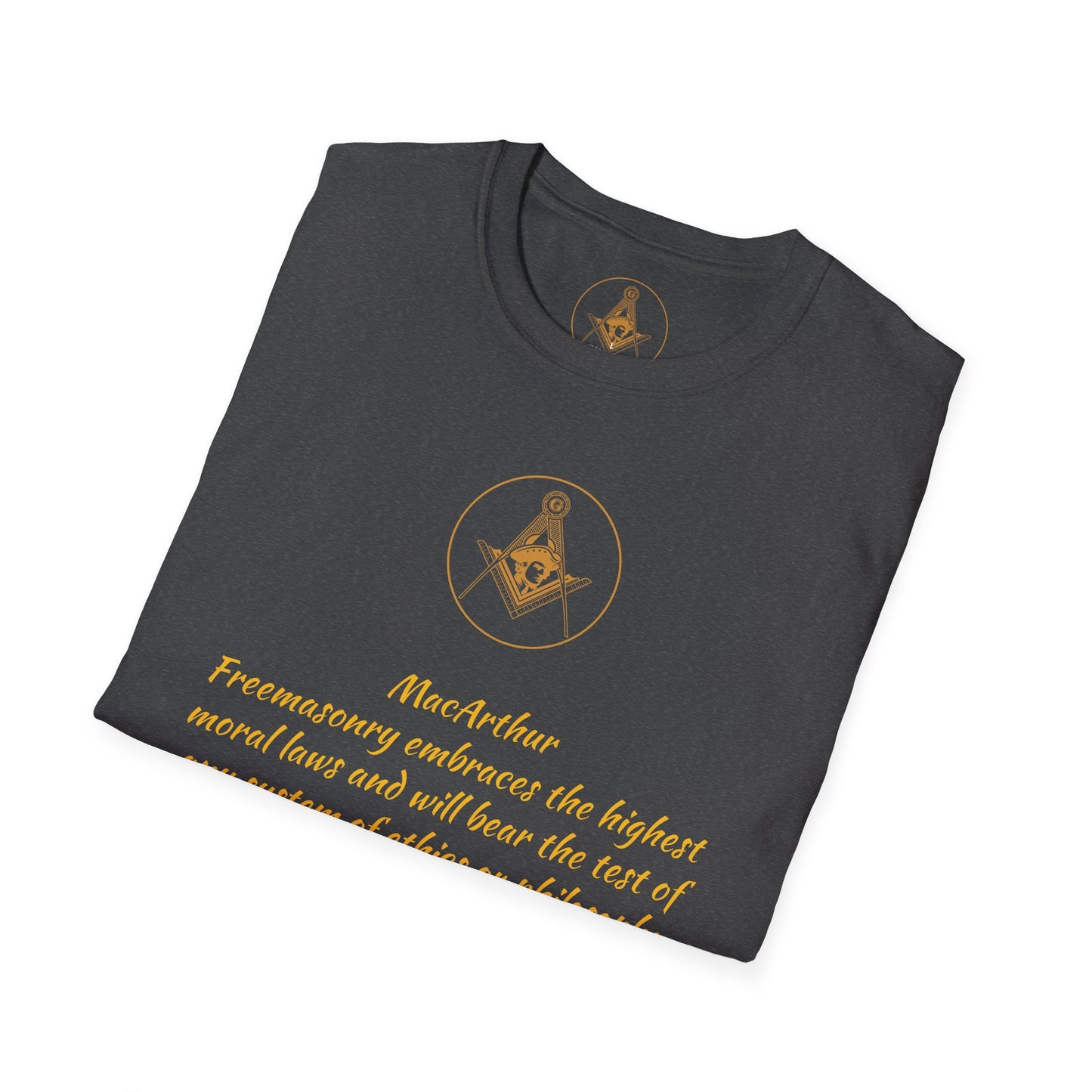 Vintage Masonic MacArthur Unisex Softstyle T-Shirt, Freemason Apparel, Masonic Lodge Tee, Square and Compass Shirt, Masonic Clothing,