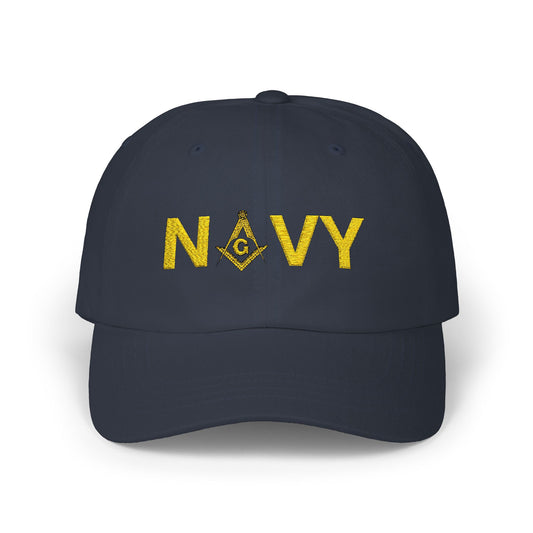 Classic Dad Cap - Stylish Cap with Masonic Navy Embroidery