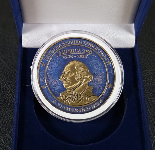 America 250 Commemorative Coin – Limited Edition (250) – Fredericksburg Lodge No. 4
