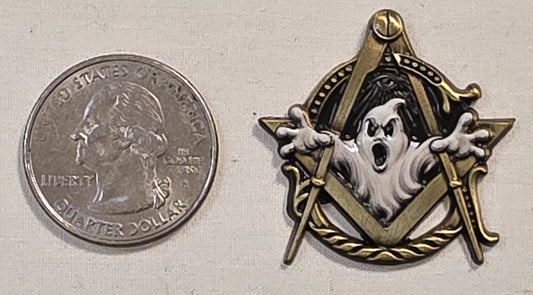 Masonic Ghost Lapel Pin – 1.25 Inch