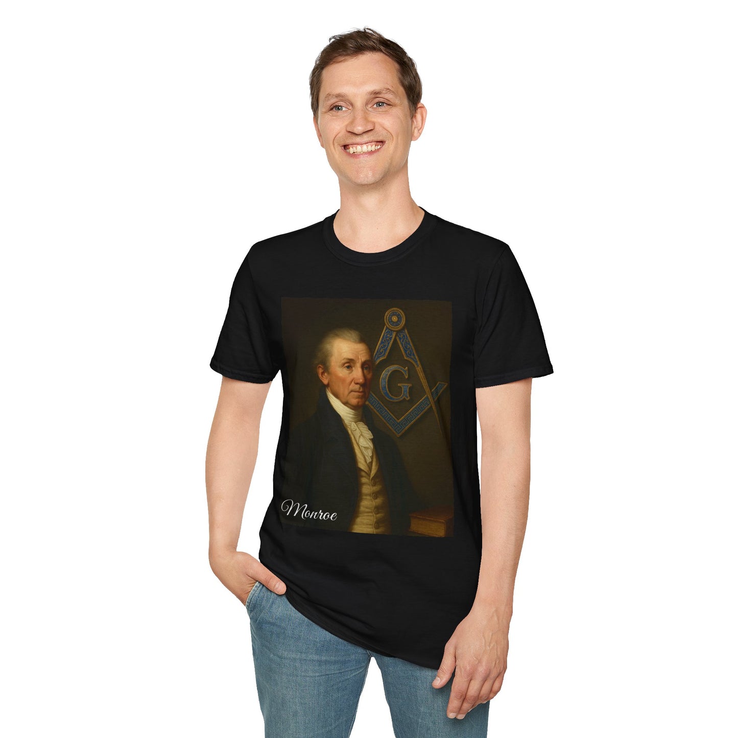 James Monroe Masonic Unisex T-Shirt | Masonic Apparel, Gift for Freemasons, Classic Graphic Tee, Unique Masonic Shirt, Lodge Meeting Wear