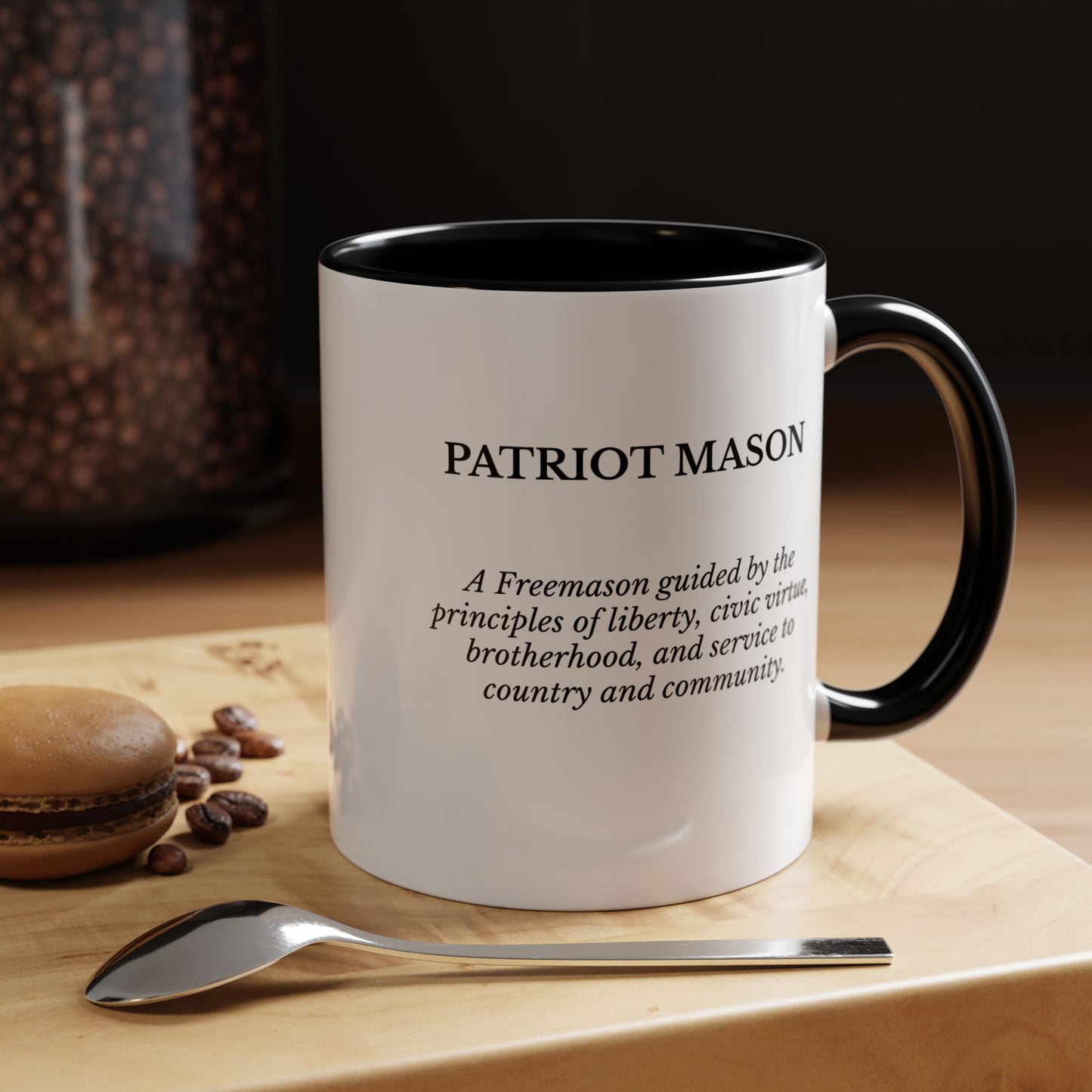 Patriot Mason Coffee Mug — Freemason Definition Accent Mug (11/15 oz)