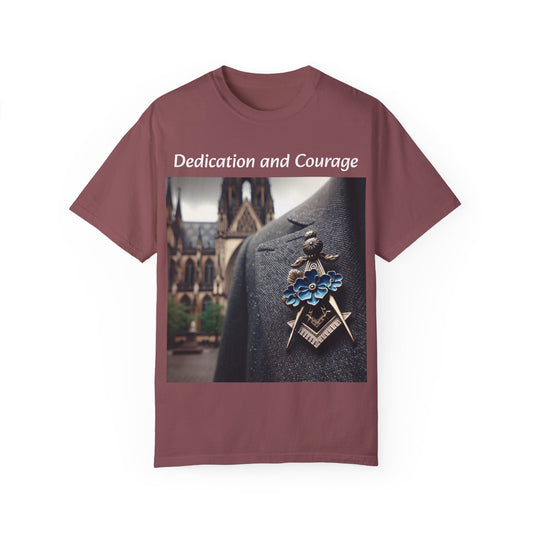 Dyed T-Shirt - Dedication and Courage Design