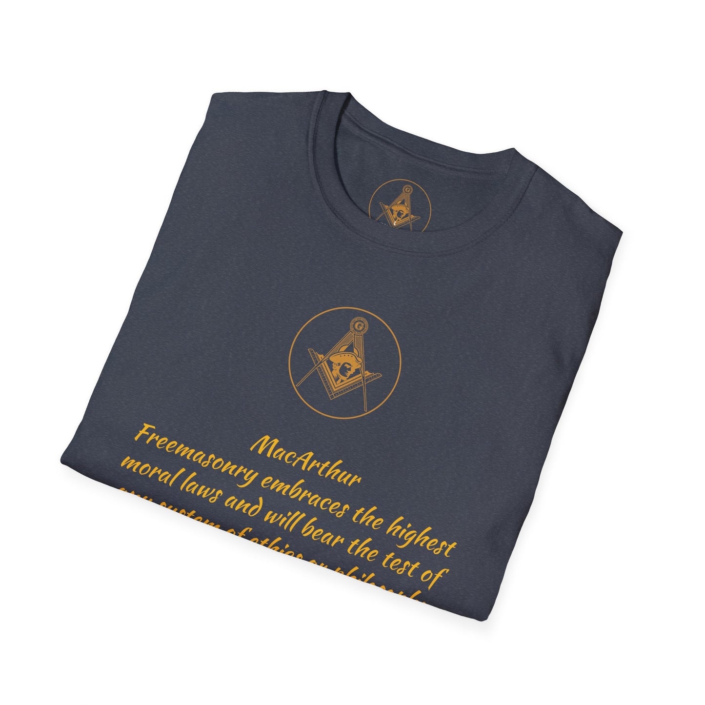 Vintage Masonic MacArthur Unisex Softstyle T-Shirt, Freemason Apparel, Masonic Lodge Tee, Square and Compass Shirt, Masonic Clothing,