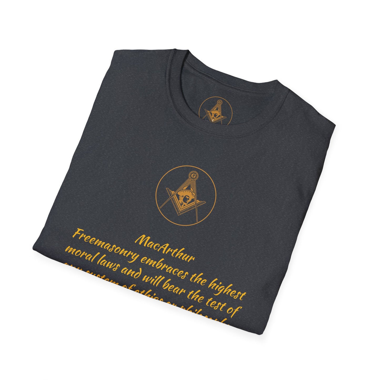 Vintage Masonic MacArthur Unisex Softstyle T-Shirt, Freemason Apparel, Masonic Lodge Tee, Square and Compass Shirt, Masonic Clothing,