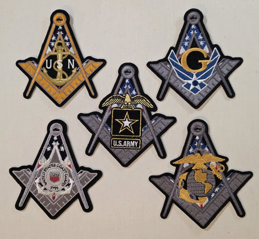 Military Square & Compasses Patches – Choose Your Branch