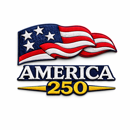 America 250 Masonic Polo Shirt – Patriotic Embroidered Polo – Red White & Blue – Square & Compasses Sleeve