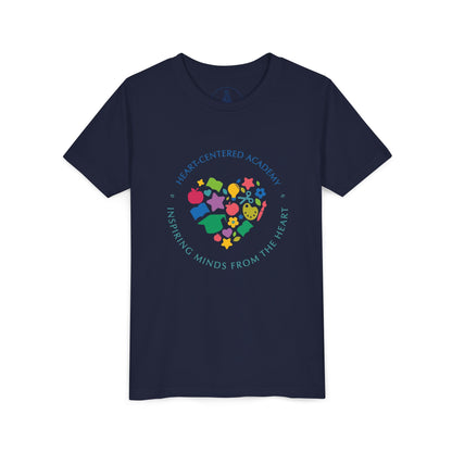 Heart-Centered Academy Youth Tee, Inspirational Kids T-Shirt, Educational Gift, Classroom Apparel, Heart Design, Summer Fun