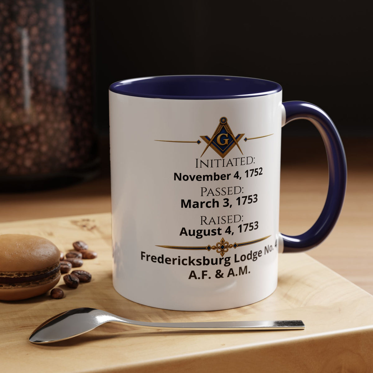 Personalized Masonic Journey Mug – Initiated, Passed & Raised Dates
