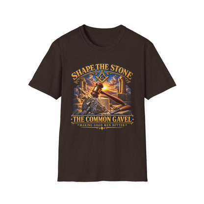 Shape the Stone – Common Gavel Masonic T-Shirt