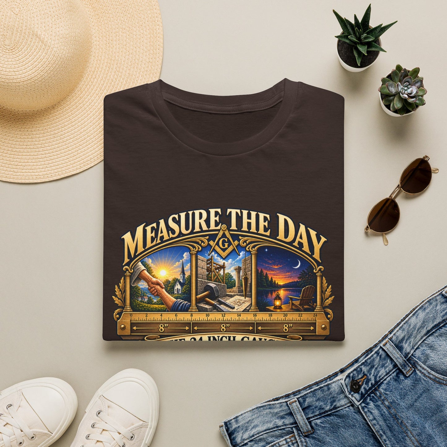 Measure the Day – 24-Inch Gauge Masonic T-Shirt