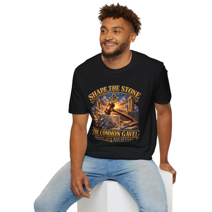 Shape the Stone – Common Gavel Masonic T-Shirt