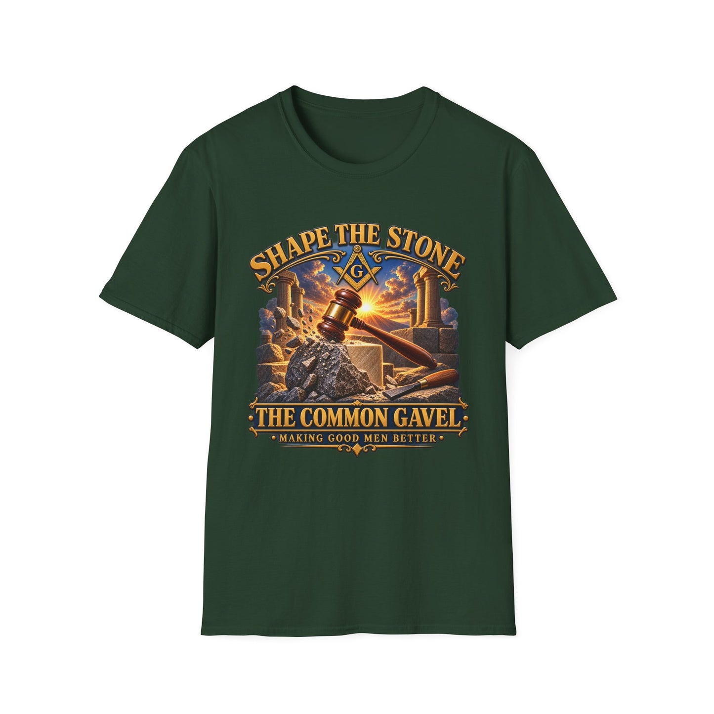 Shape the Stone – Common Gavel Masonic T-Shirt