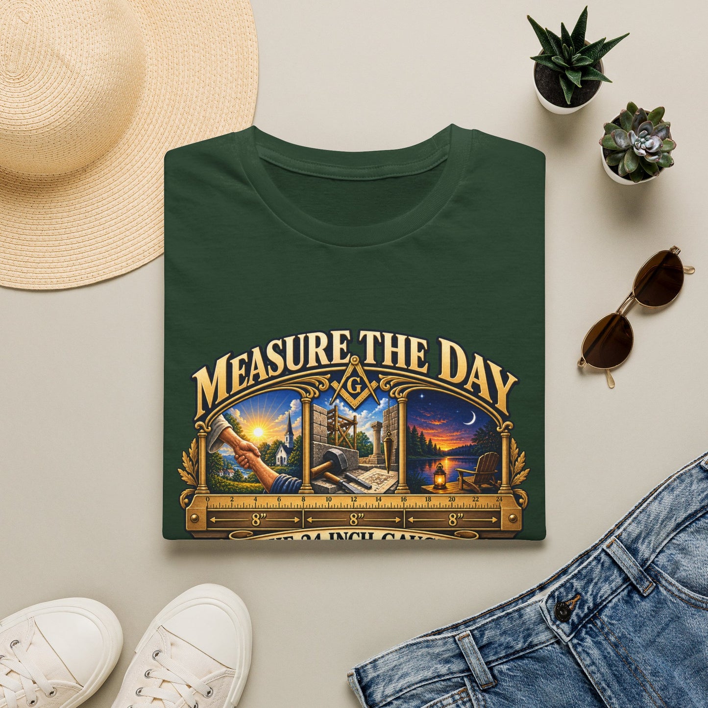Measure the Day – 24-Inch Gauge Masonic T-Shirt