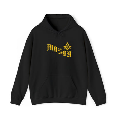 Mason Embroidered Masonic Hoodie – Gold Square & Compasses