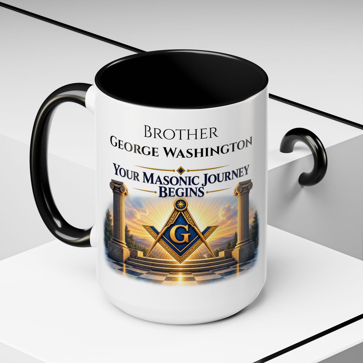 Personalized Masonic Journey Mug – Initiated, Passed & Raised Dates