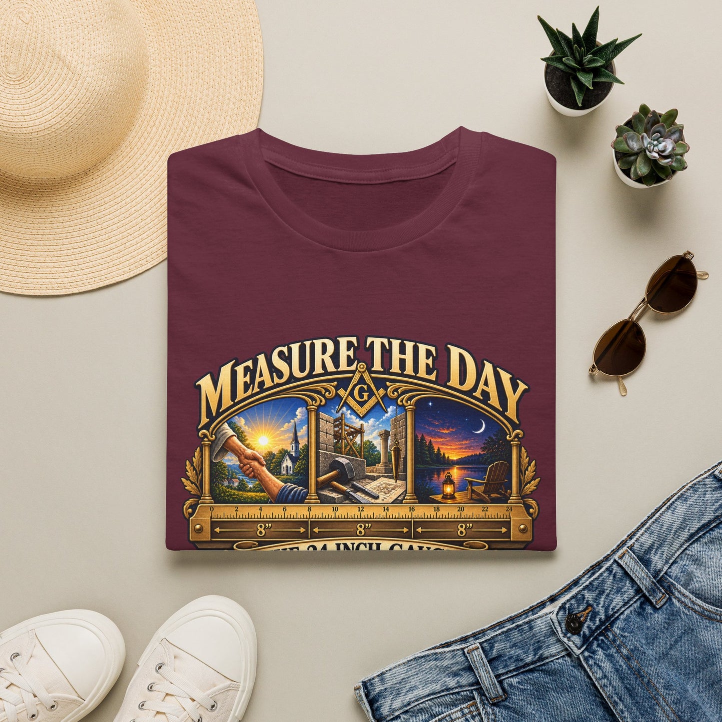 Measure the Day – 24-Inch Gauge Masonic T-Shirt