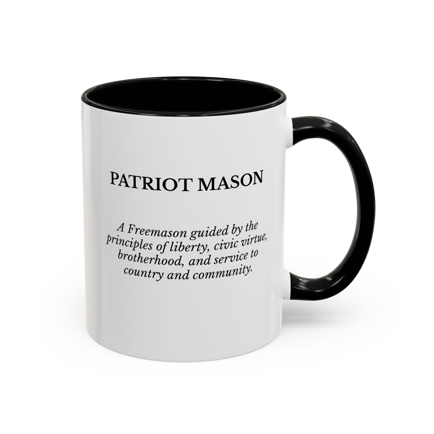 Patriot Mason Coffee Mug — Freemason Definition Accent Mug (11/15 oz)