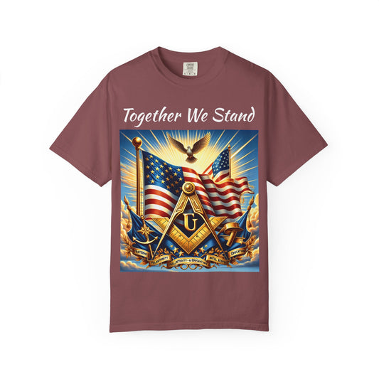 America 250 Patriotic Masonic Shirt - Square & Compass with American Flags