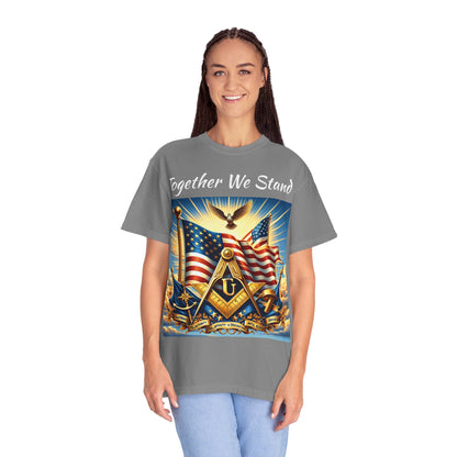America 250 Patriotic Masonic Shirt - Square & Compass with American Flags