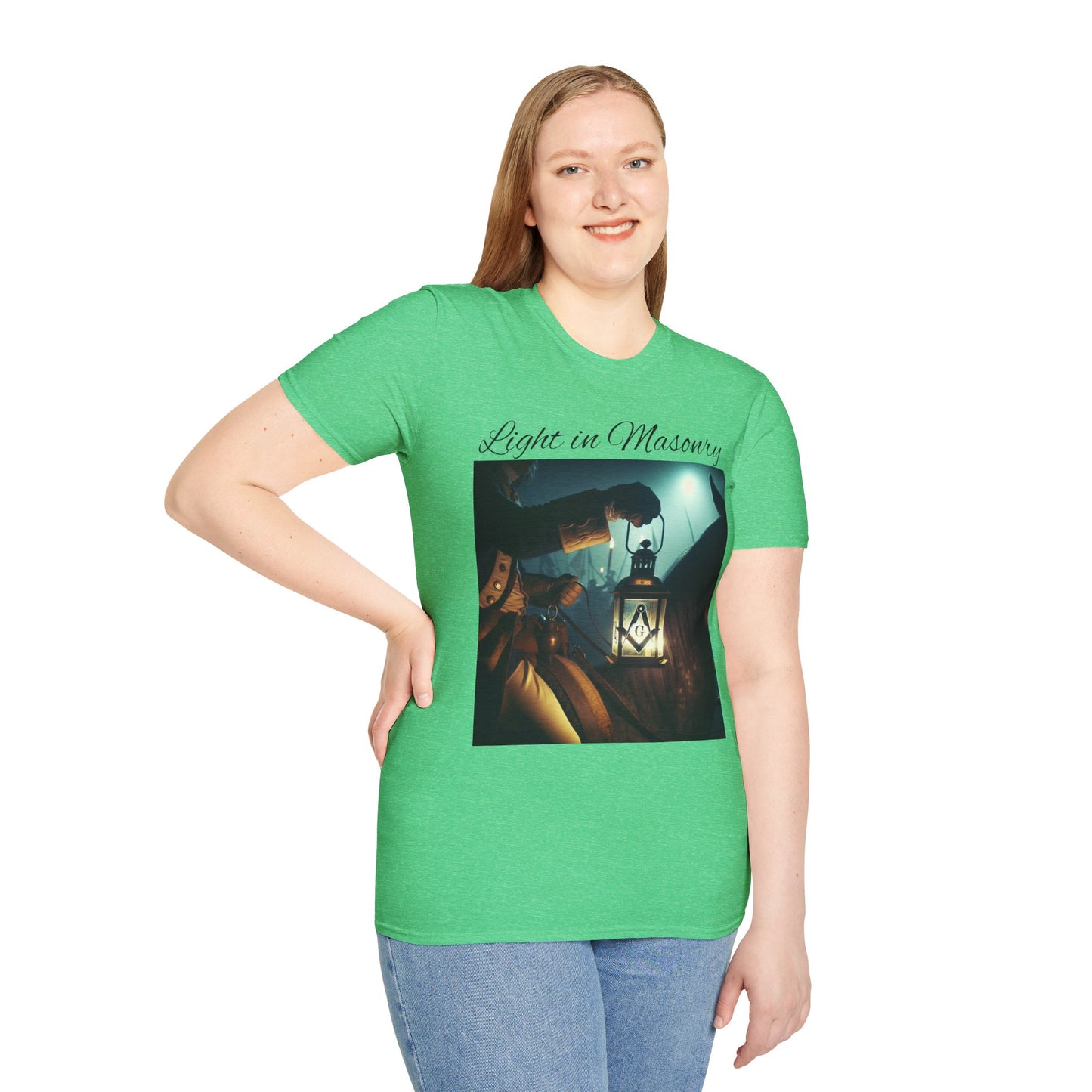 Light in Masonry Unisex Softstyle T-Shirt – Inspirational Lantern Design