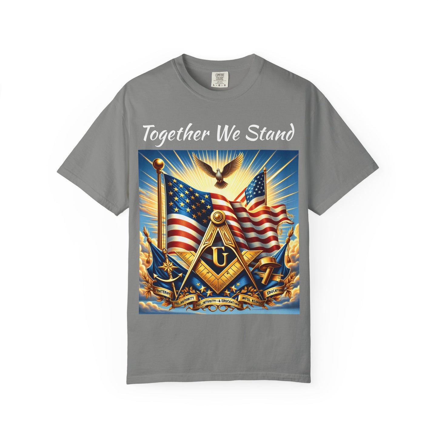 America 250 Patriotic Masonic Shirt - Square & Compass with American Flags