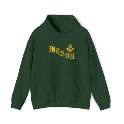 Mason Embroidered Masonic Hoodie – Gold Square & Compasses