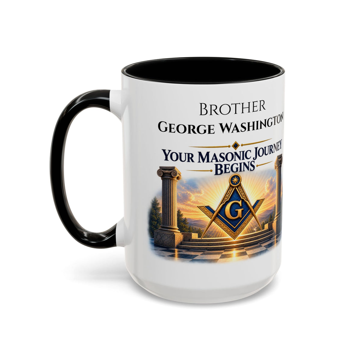Personalized Masonic Journey Mug – Initiated, Passed & Raised Dates