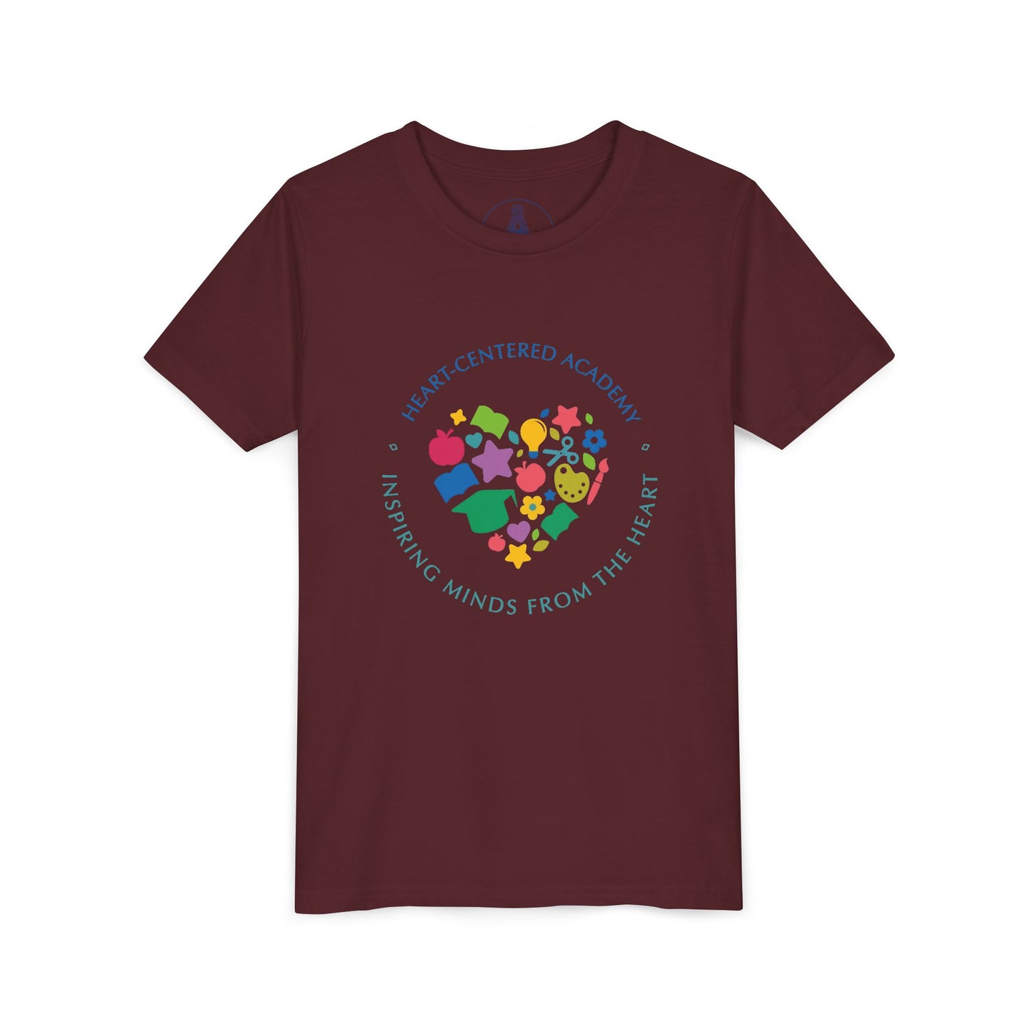 Heart-Centered Academy Youth Tee, Inspirational Kids T-Shirt, Educational Gift, Classroom Apparel, Heart Design, Summer Fun