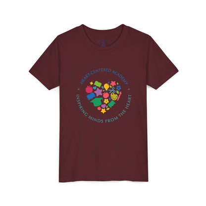Heart-Centered Academy Youth Tee, Inspirational Kids T-Shirt, Educational Gift, Classroom Apparel, Heart Design, Summer Fun