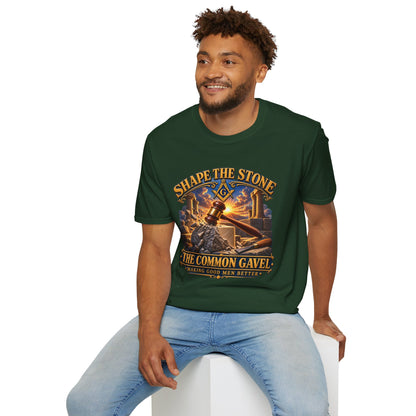 Shape the Stone – Common Gavel Masonic T-Shirt