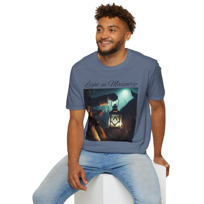 Light in Masonry Unisex Softstyle T-Shirt – Inspirational Lantern Design