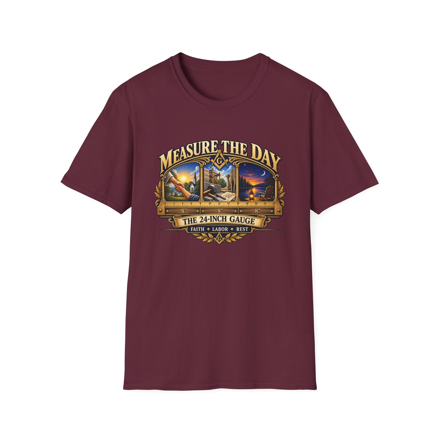 Measure the Day – 24-Inch Gauge Masonic T-Shirt