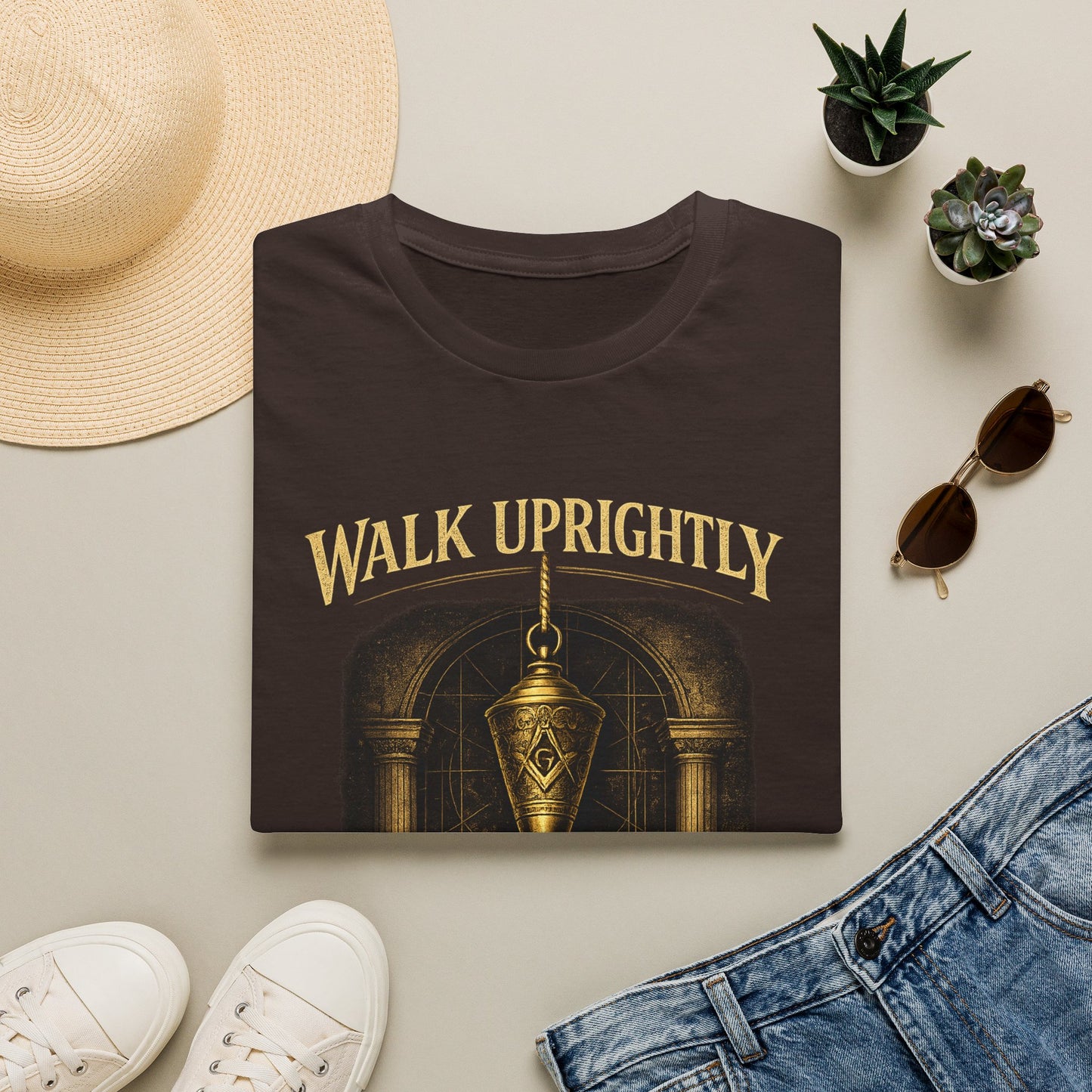 Walk Uprightly – The Plumb Masonic T-Shirt