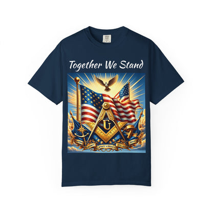 America 250 Patriotic Masonic Shirt - Square & Compass with American Flags