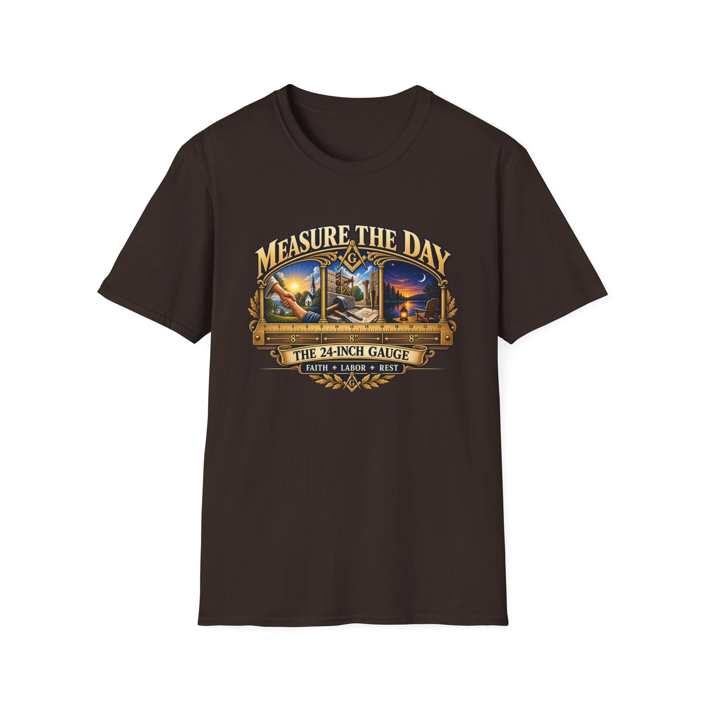Measure the Day – 24-Inch Gauge Masonic T-Shirt