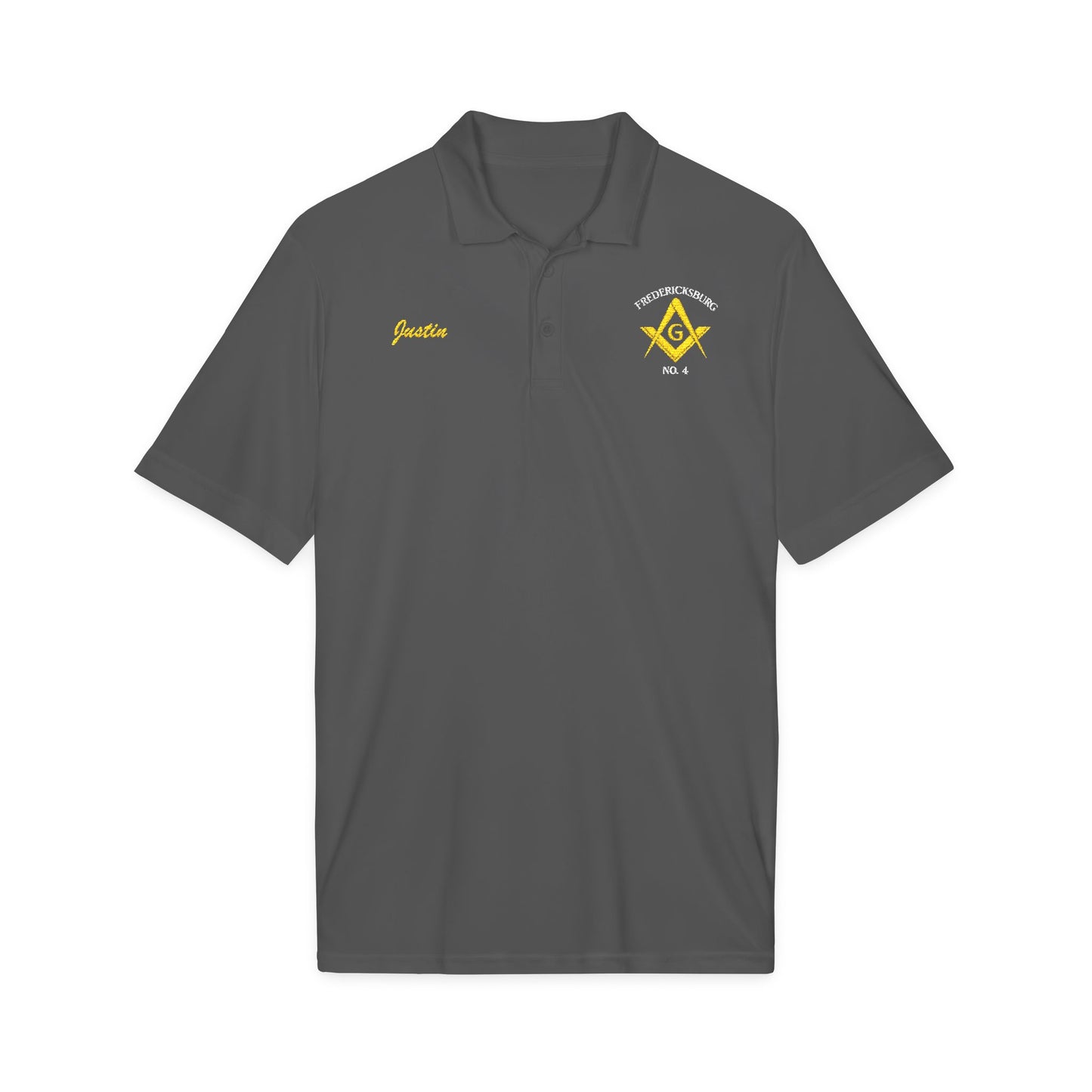 Fredericksburg Lodge No. 4 Personalized Polo – Custom Name Masonic Shirt – Square & Compasses Embroidered – Lodge Apparel