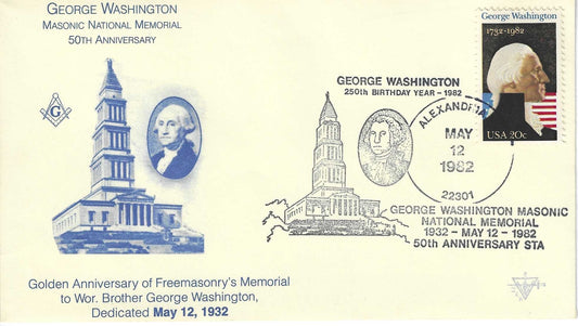 1982 George Washington Memorial Commemorative Postal Cover – Washington 250th Anniversary
