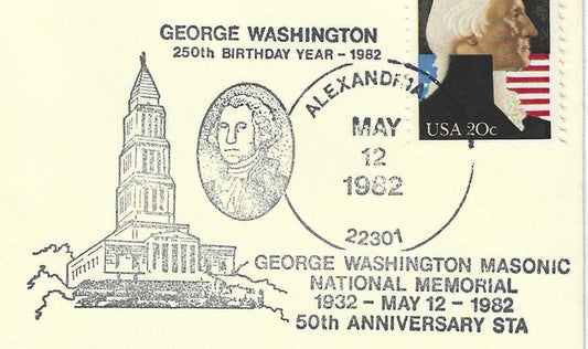 1982 George Washington Memorial Commemorative Postal Cover – Washington 250th Anniversary