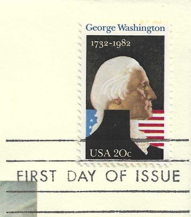 1982 George Washington Masonic First Day Cover – Christ Church Procession – Mount Vernon Postmark – Washington 250th Anniversary