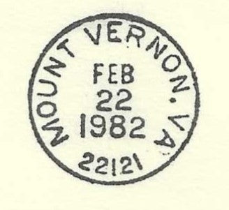 1982 George Washington First Day Cover – Scottish Rite 33° – Mount Vernon Postmark