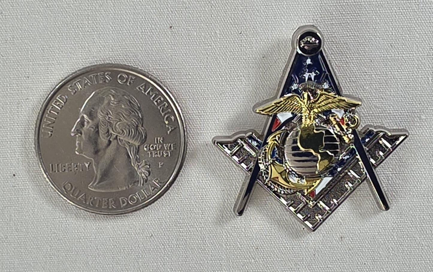 U.S. Marine Corps Masonic Pin & Patch Set