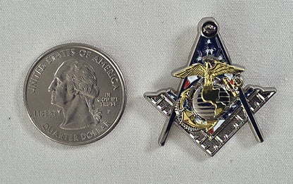 U.S. Marine Corps Masonic Pin & Patch Set
