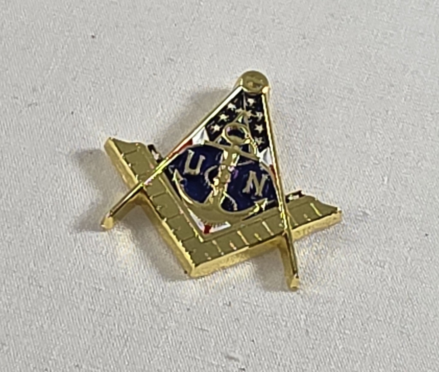 United States Navy Masonic Pin – Square & Compasses – 1.25"