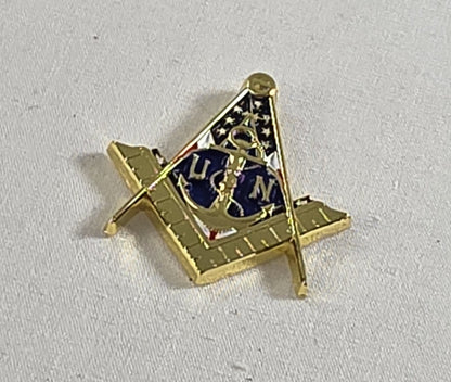 United States Navy Masonic Pin – Square & Compasses – 1.25"
