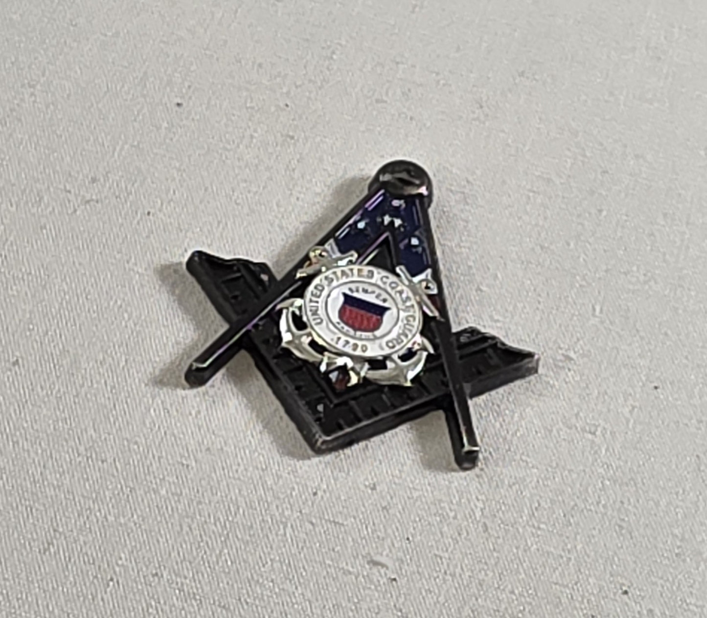 United States Coast Guard Masonic Pin – Square & Compasses – 1.25"